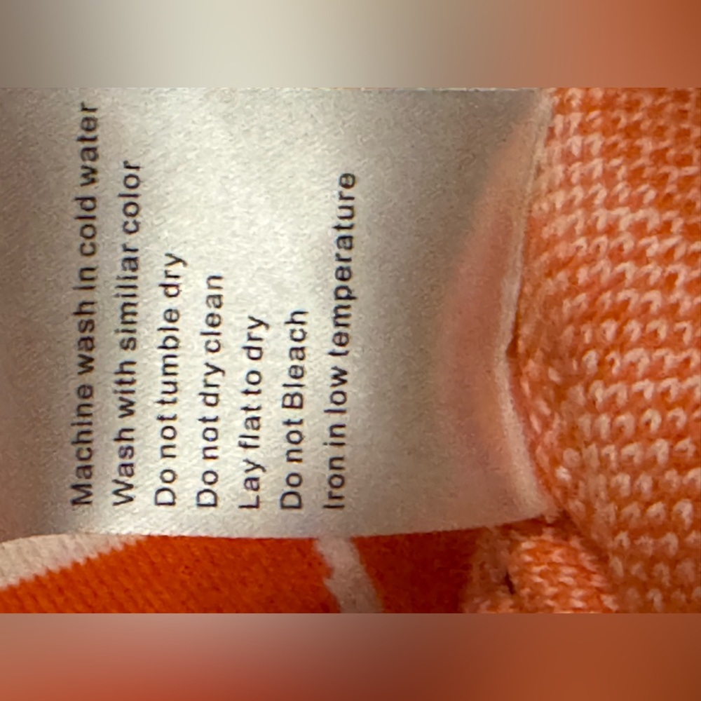 NWT Girls’ Sz. 2-3 Years Mini Kardi Orange and White Half Moon Cardigan - Picture 10 of 11